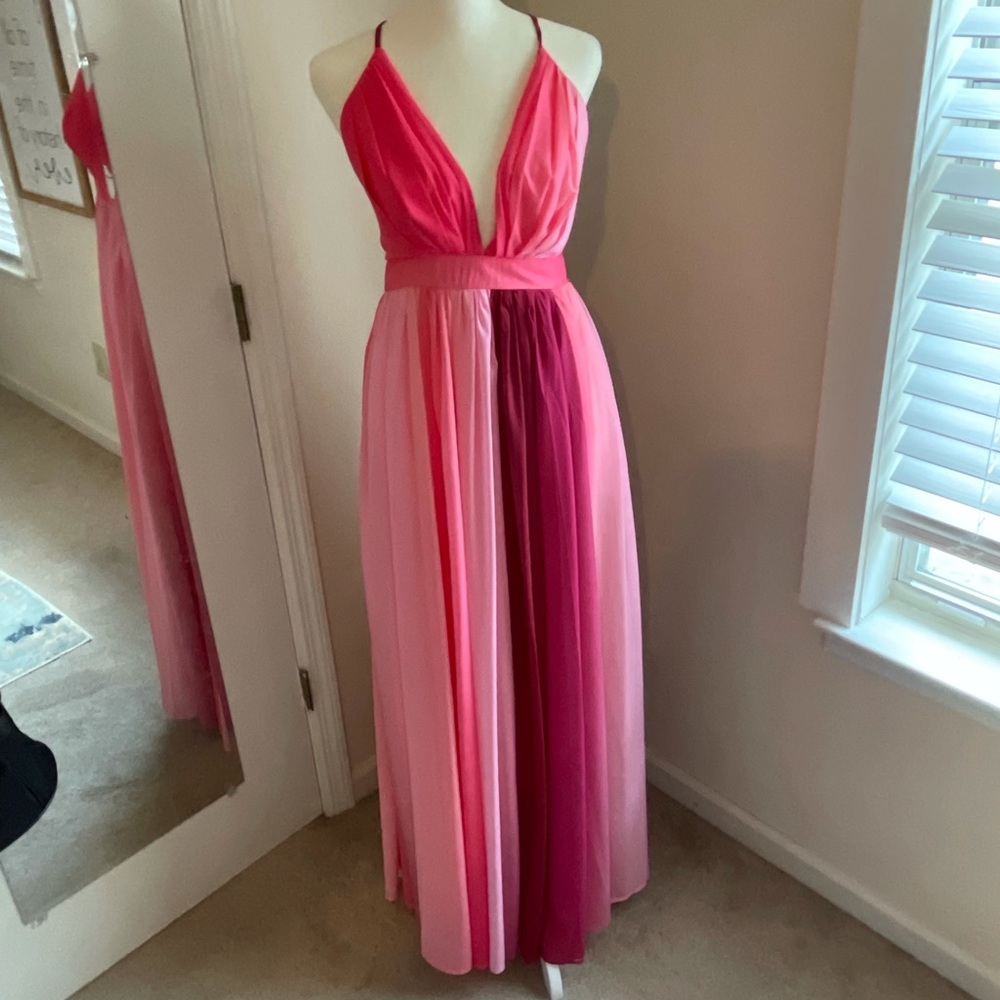 Beautiful Pink Lily pink/maroon dress